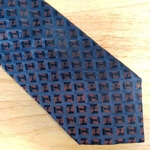 Gold and Gray Geometric Pattern Tie - Kolte Italy